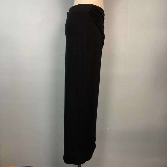 CABI Runaround Draped High Low Maxi Jersey Skirt Size M Black Style 5052 Ruching - Picture 4 of 12